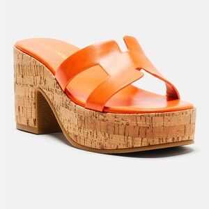Orange Platform Sandals